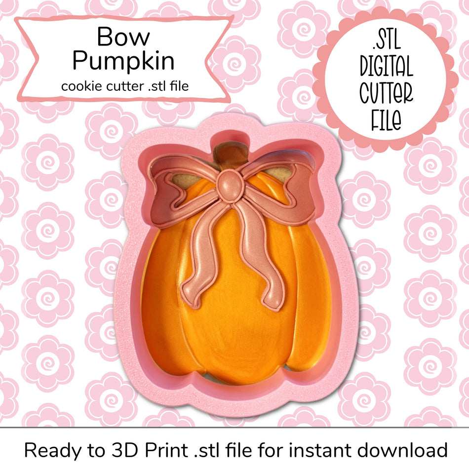 Bow Pumpkin STL Cutter File (digital file)
