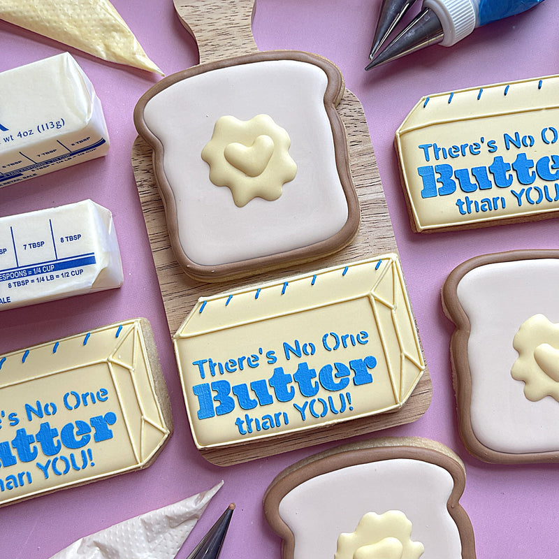 Bread and Butter Cookie Cutter Bundle with Stencil (2 cutters)