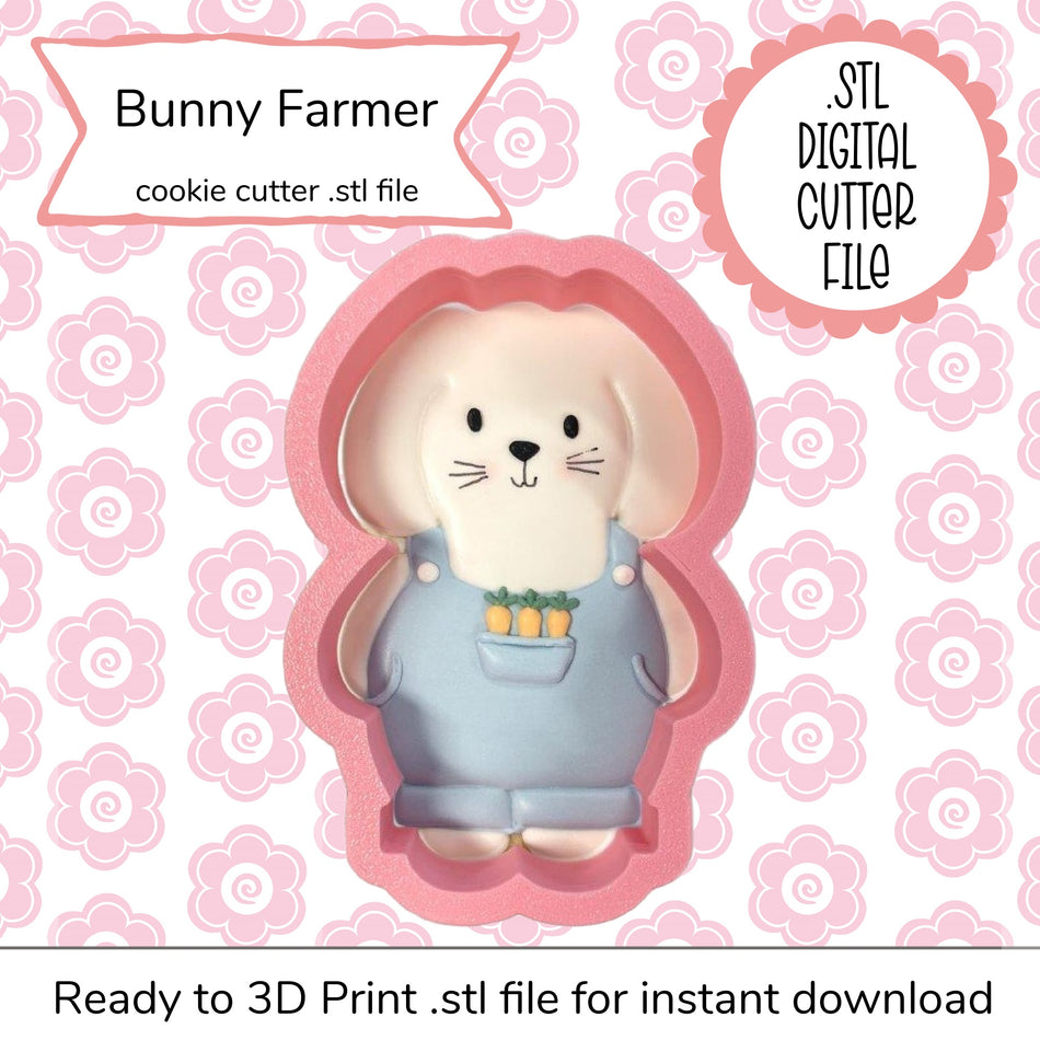 Bunny Farmer Cutter STL File (digital file)