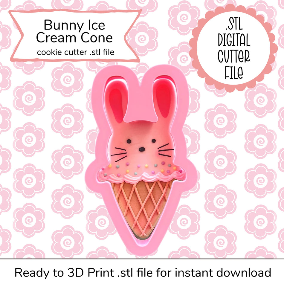 Bunny Ice Cream Cutter STL File (digital file)