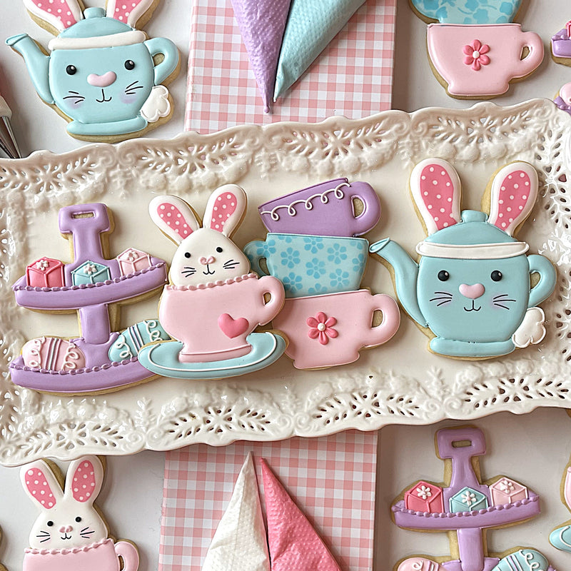 Bunny Tea Party Cookie Cutter BUNDLE (4 cutters)
