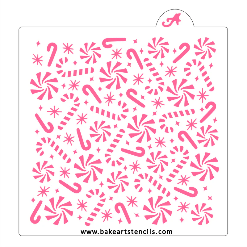 Candy Cane Forest BakeArt Stencil