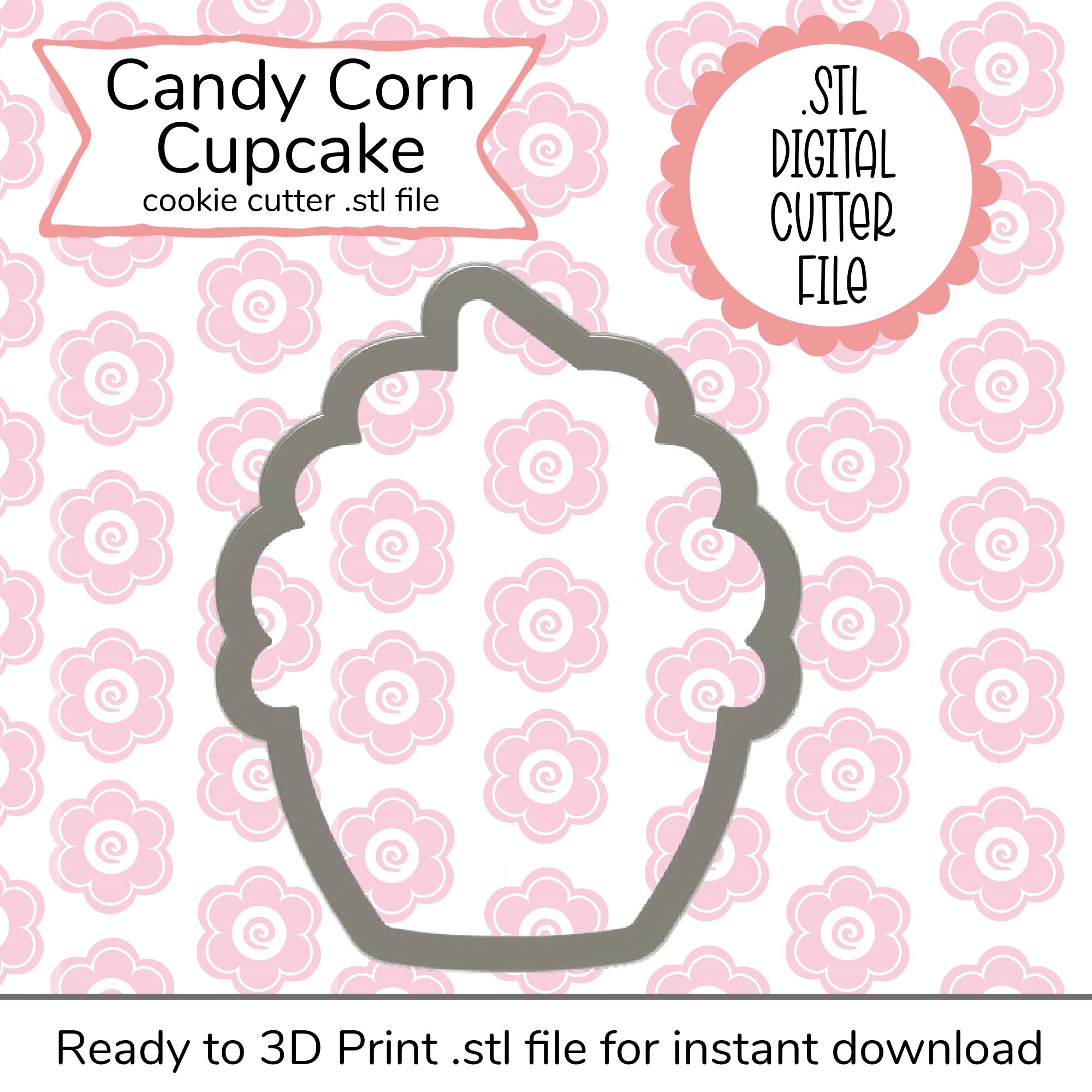Candy Corn Cupcake Cutter STL File (digital)
