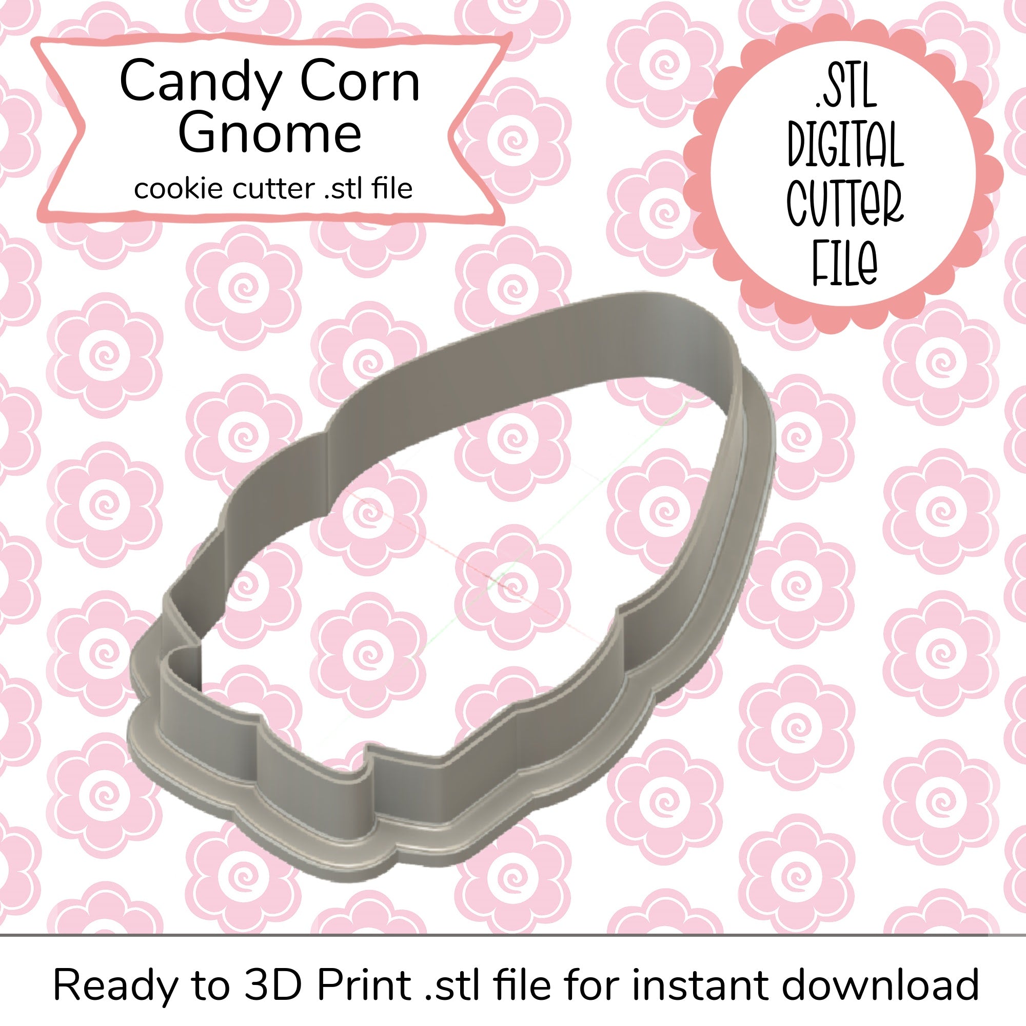 Candy Corn Gnome Cutter STL File (digital file)