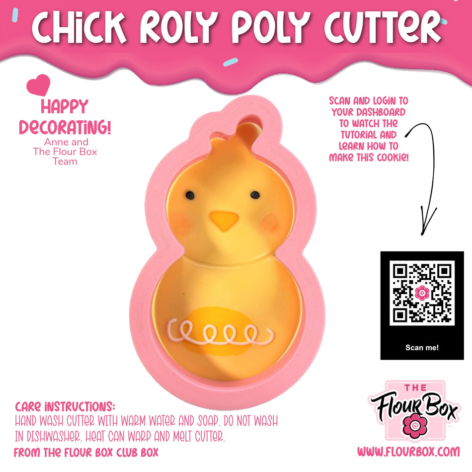 Chick Roly Poly Flour Box Club Cookie Cutter