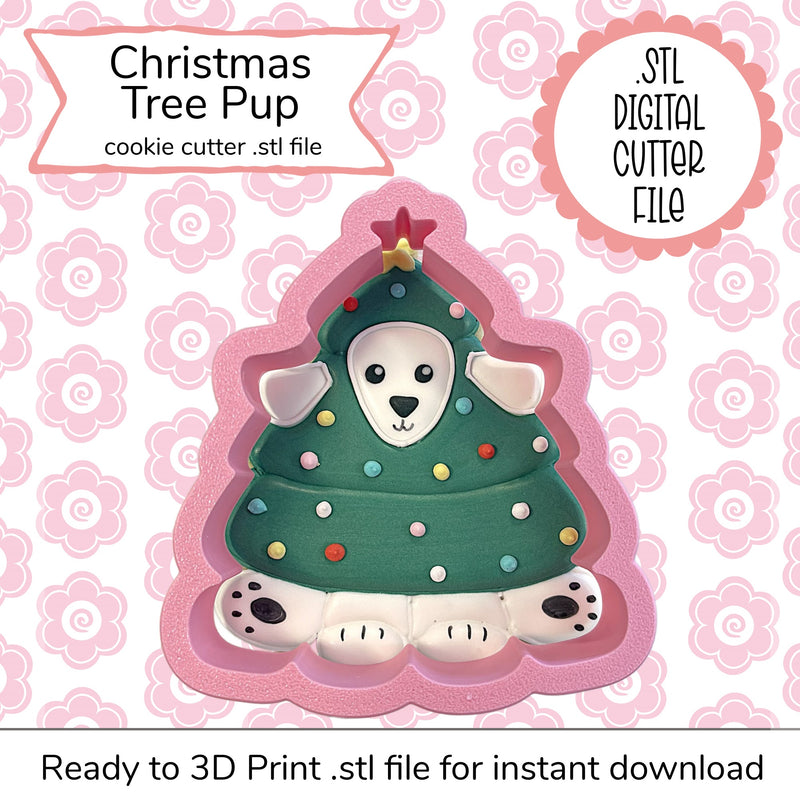 Christmas Tree Pup Cutter STL File (digital file)
