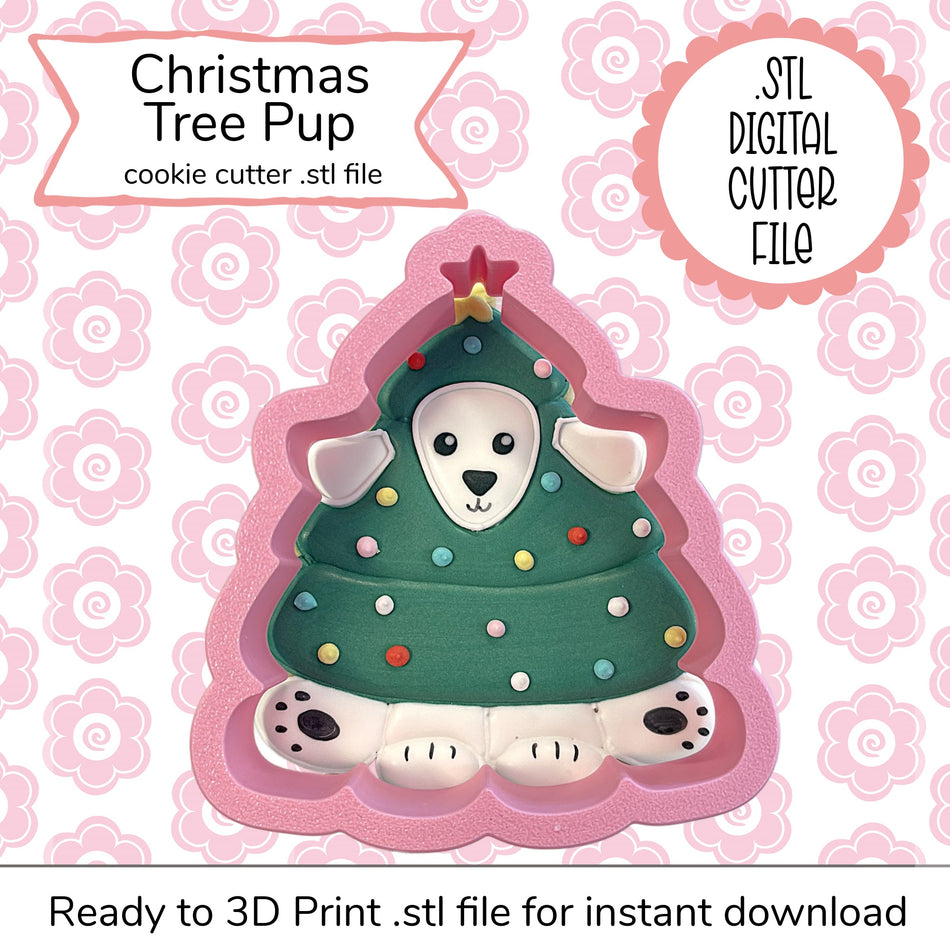 Christmas Tree Pup Cutter STL File (digital file)