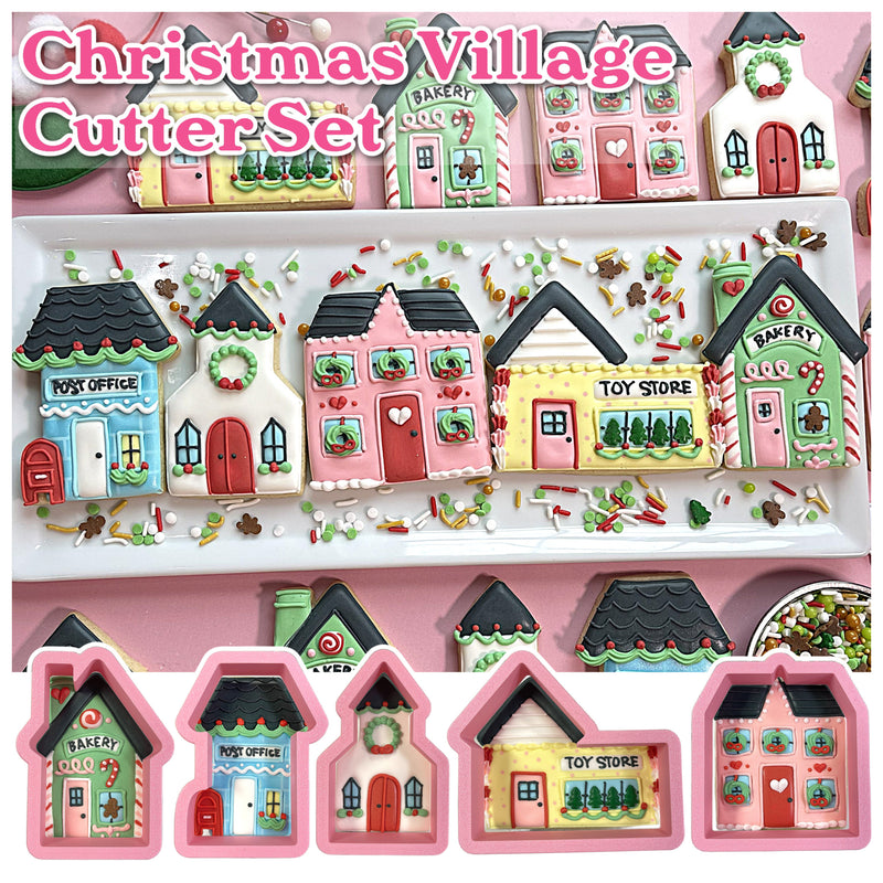 Christmas Village Cookie Cutter BUNDLE (5 cutters)