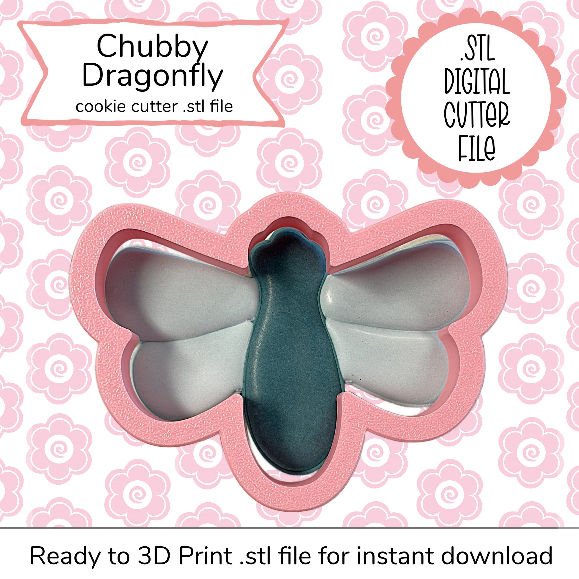 Chubby Dragonfly Cutter STL File (digital file)