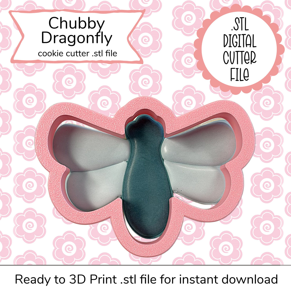 Chubby Dragonfly Cutter STL File (digital file)