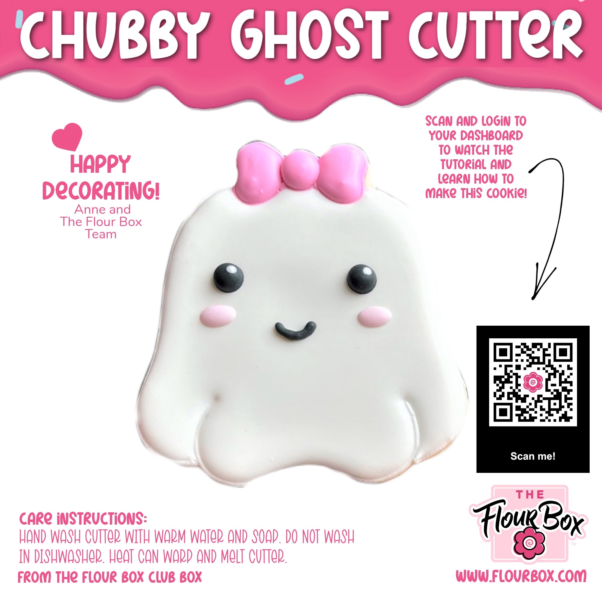 Chubby Ghost Flour Box Club Cookie Cutter