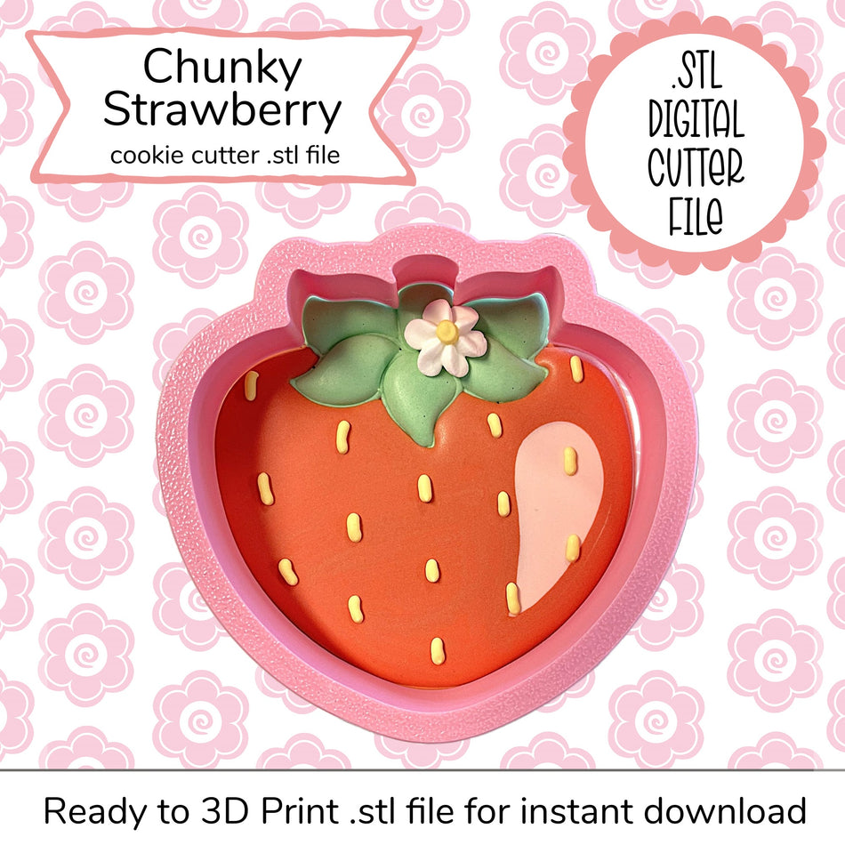 Chunky Strawberry Cutter STL File (digital file)