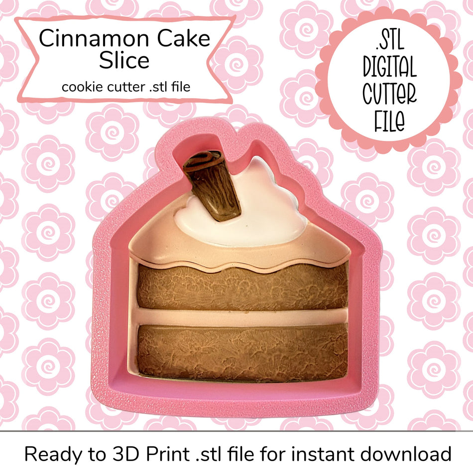 Cinnamon Cake Slice Cutter STL File (digital file)