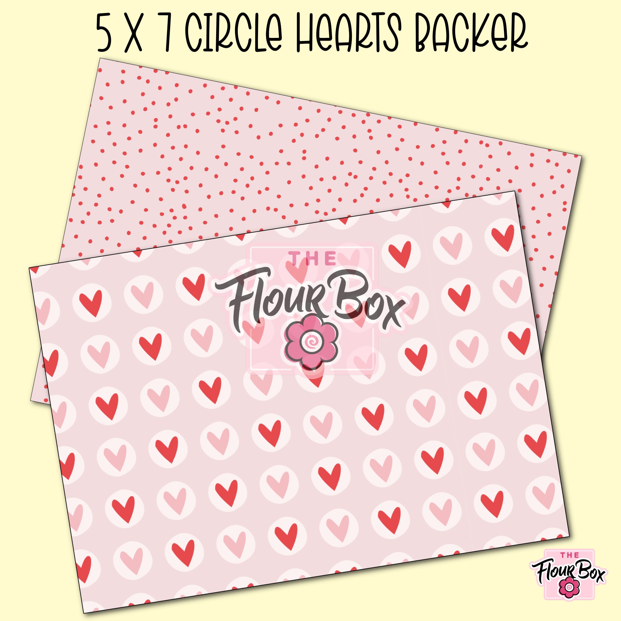 Circle Hearts Cookie BOX Backer - 5" x 7" Rectangle - 25 BACKERS