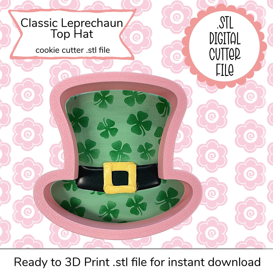 Classic Leprechaun Top Hat Cutter STL File (digital file)