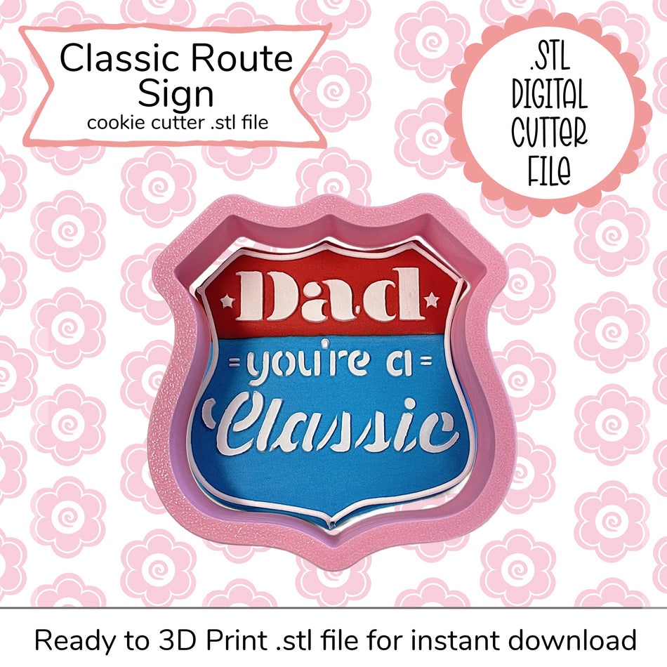Classic Route Sign Cutter STL File (digital file)