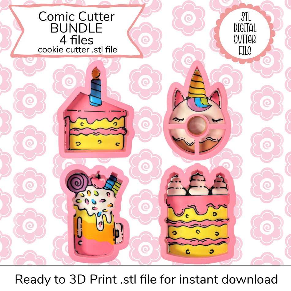 Comic Cookie Online Decorating Class Recording with Optional Cutters