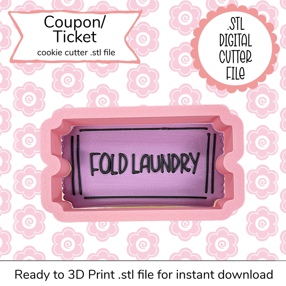 Coupon/Ticket Cutter STL File (digital file)