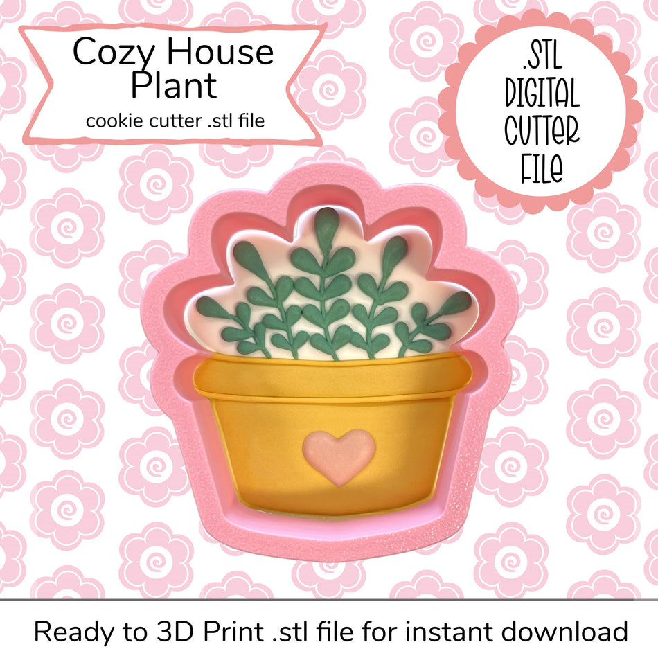 Cozy House Plant Cutter STL File (digital file)