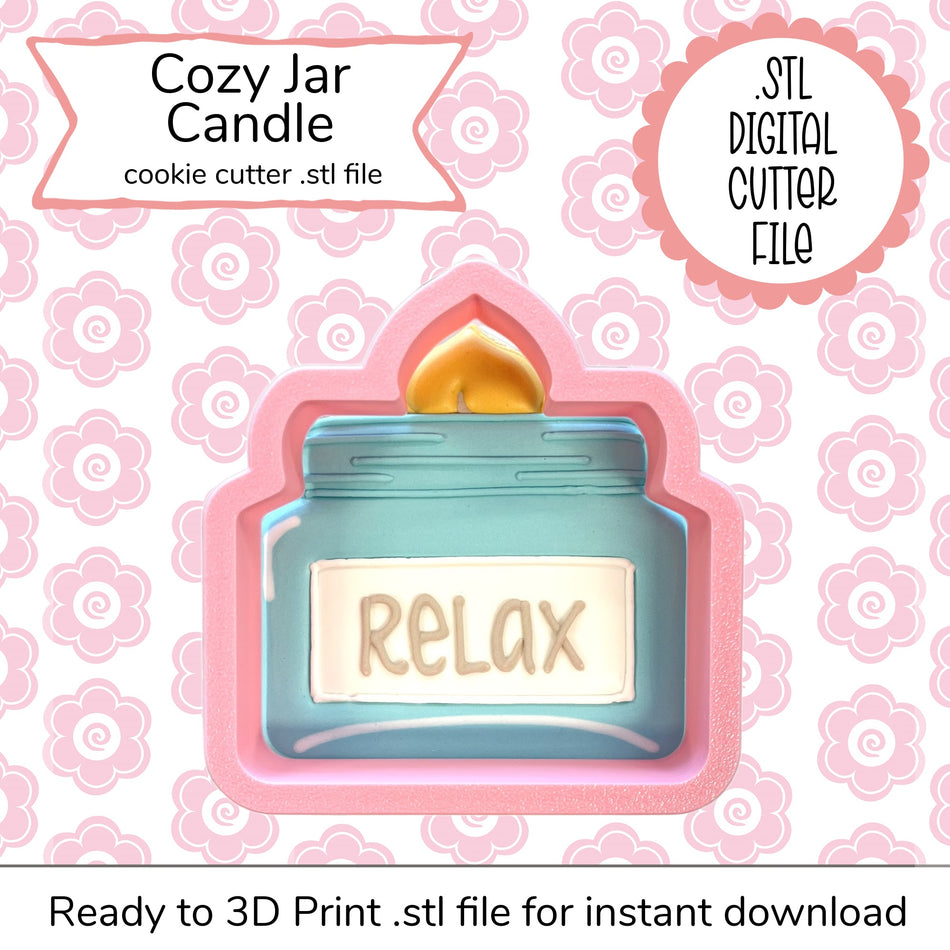 Cozy Jar Candle Cutter STL File (digital file)