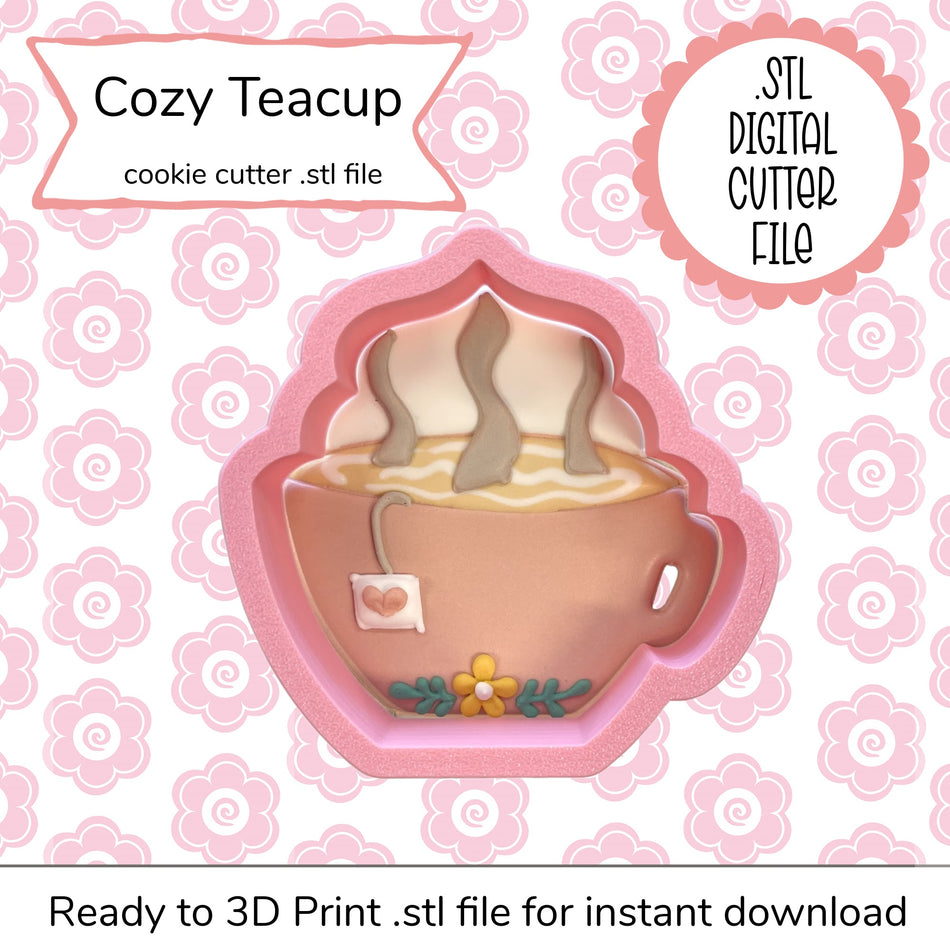 Cozy Teacup Cutter STL File (digital file)