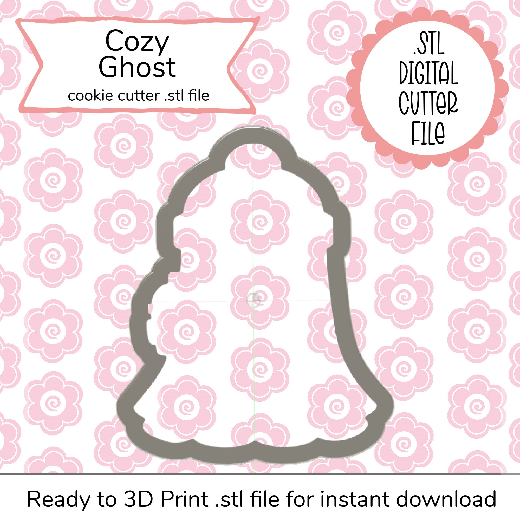 Cozy Ghost Cutter STL File (digital file)