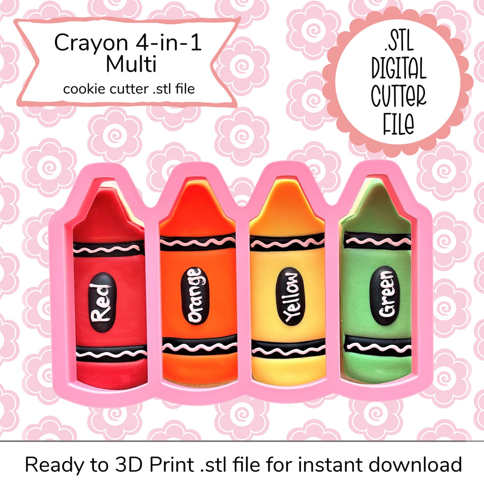 Crayon 4-in-1 Multi Cutter STL File (digital file)