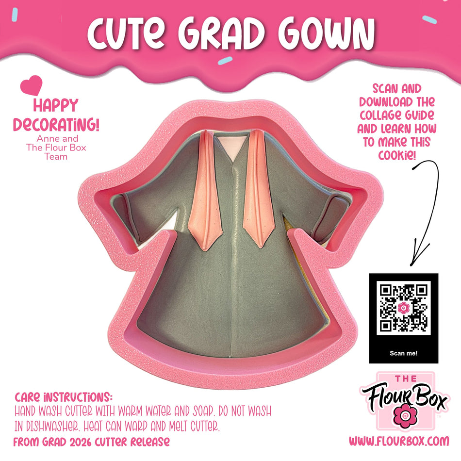 Cute Grad Gown Cookie Cutter