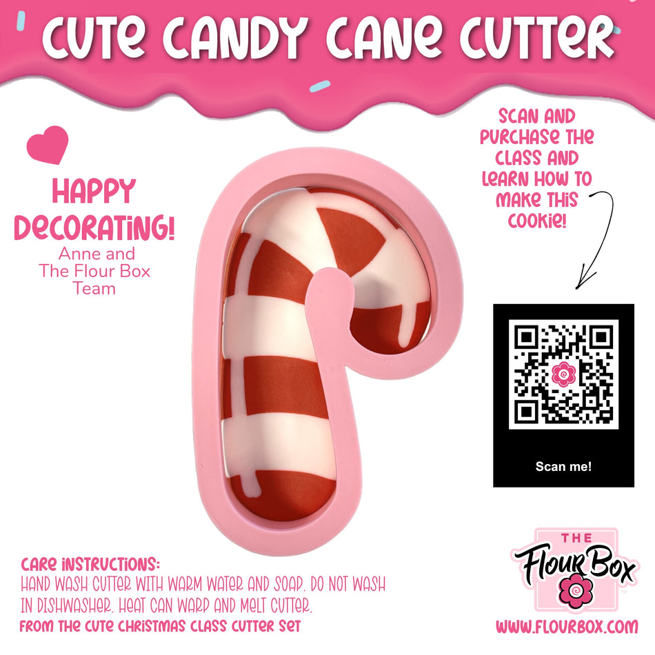 Naps3D Candy Cane Cookie Cutter – 3 Sizes, Plastic, Fondant & Biscuit – Christmas Instagram