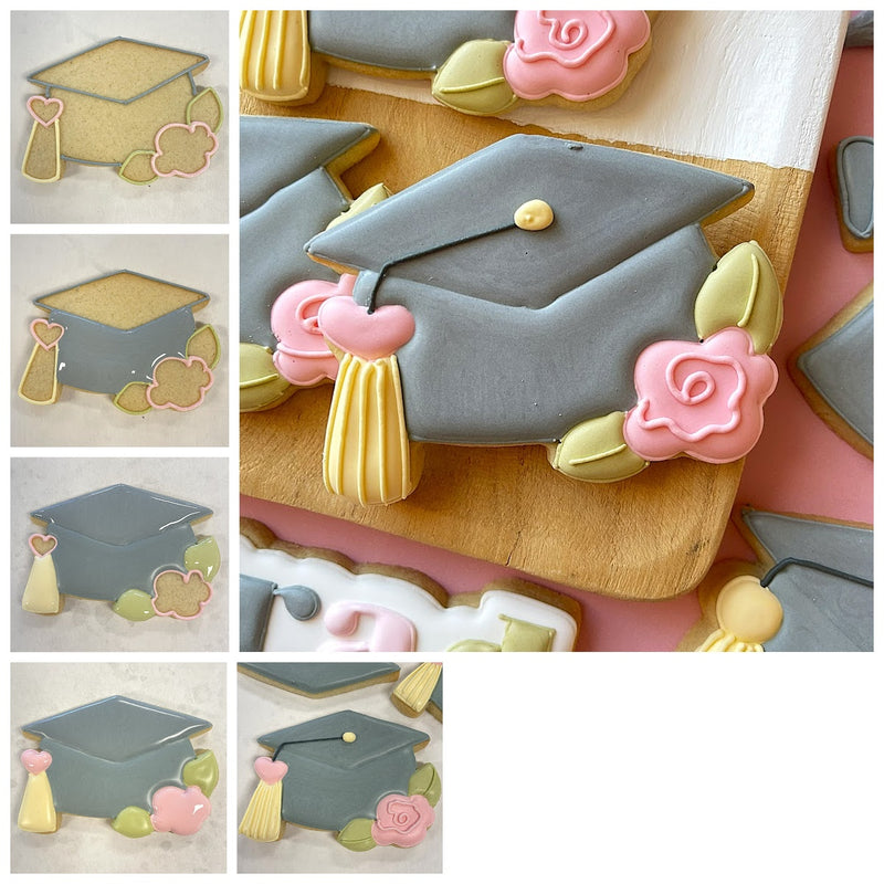 Cute Grad Cap with Flower Cookie Cutter