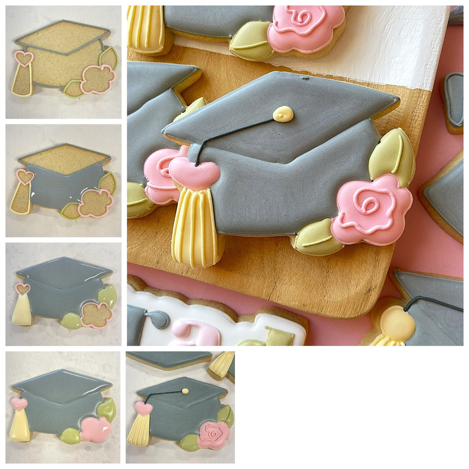 Cute Grad Cap with Flower Cookie Cutter