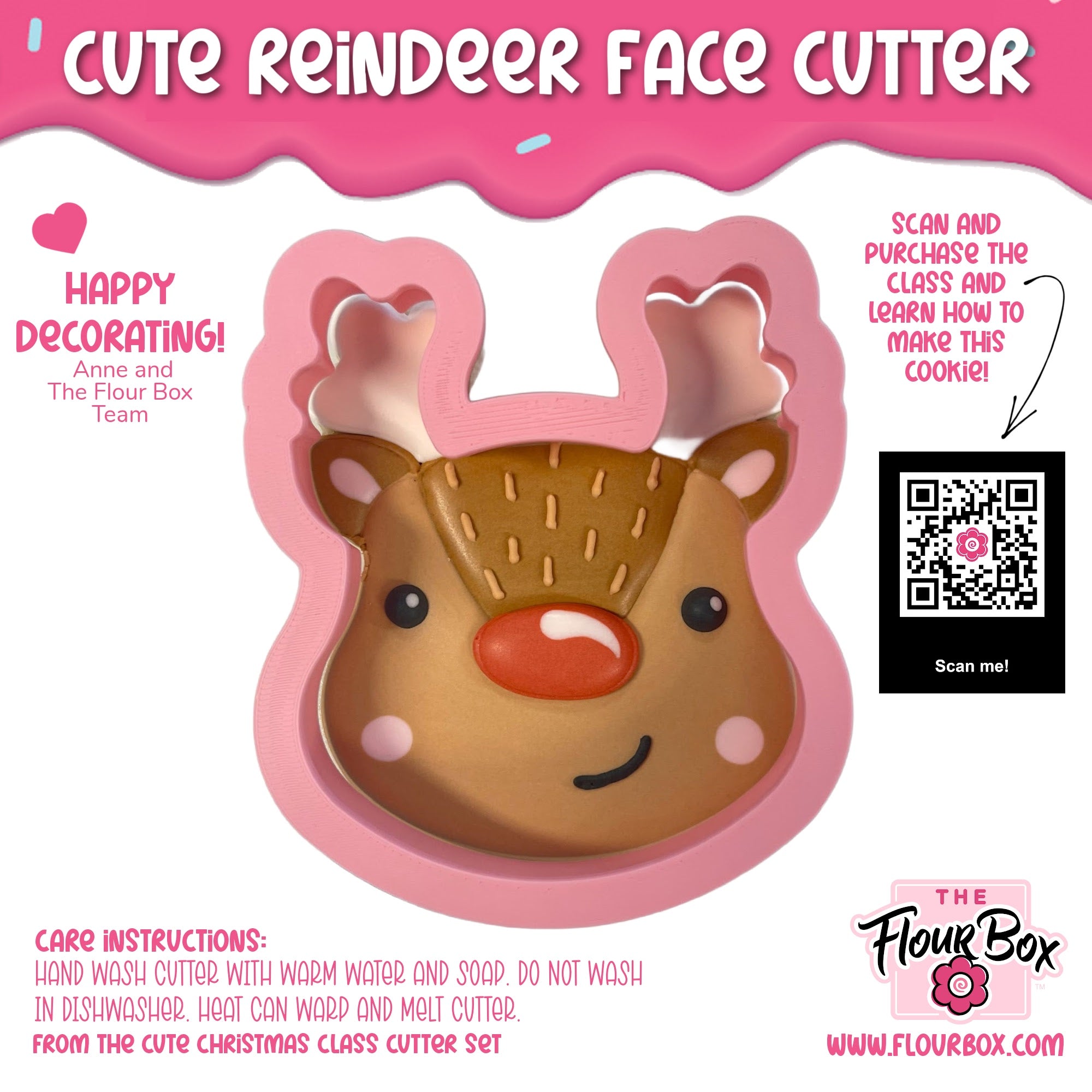 Cute Reindeer Face Cookie Cutter
