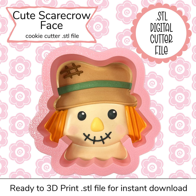 Cute Scarecrow Face Cutter STL File (digital file)