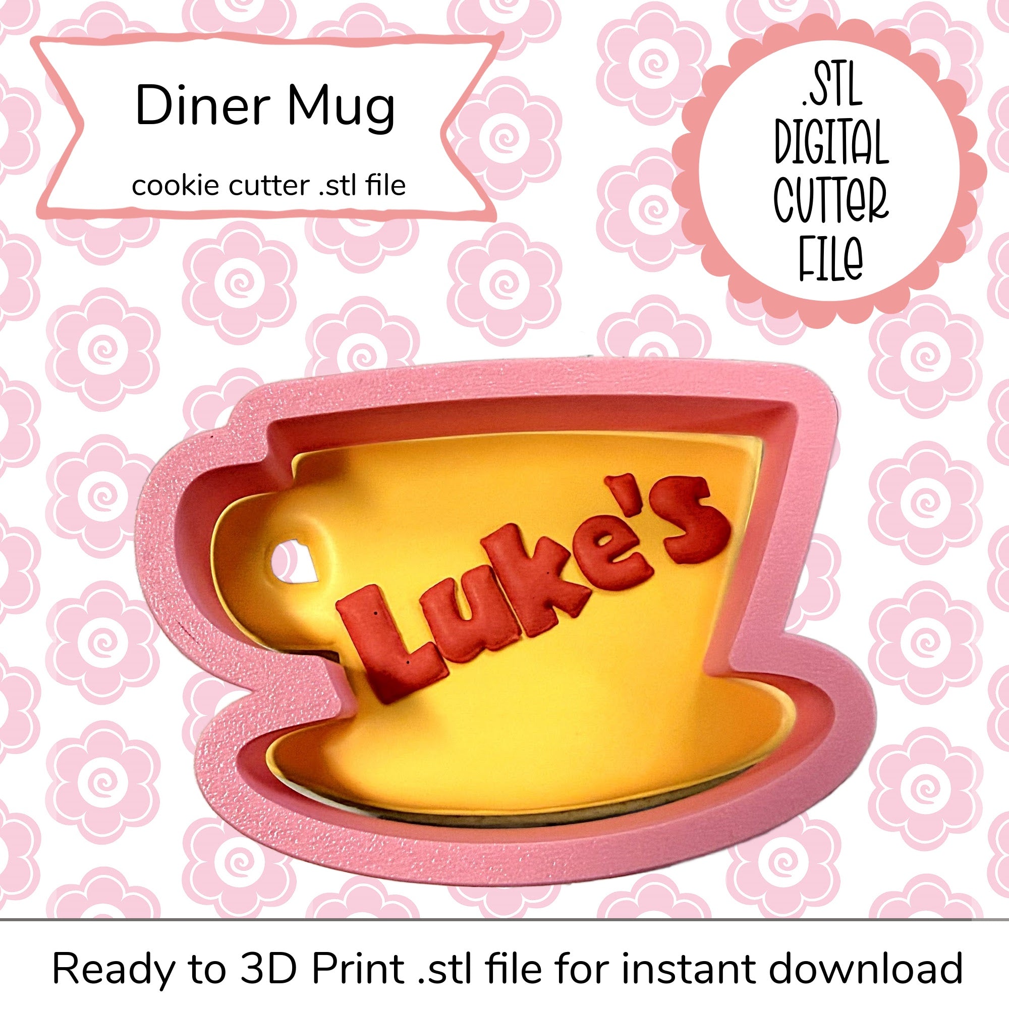 Diner Mug Cutter STL File (digital file)