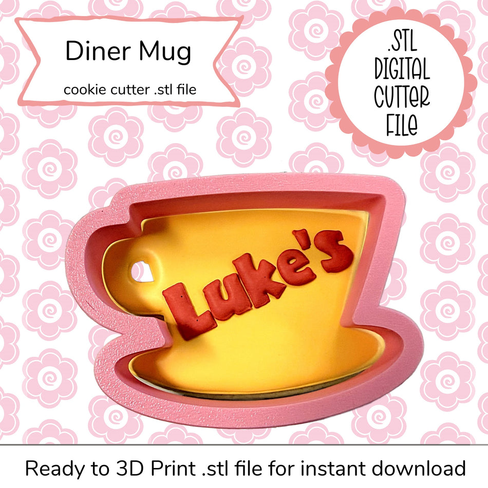 Diner Mug Cutter STL File (digital file)