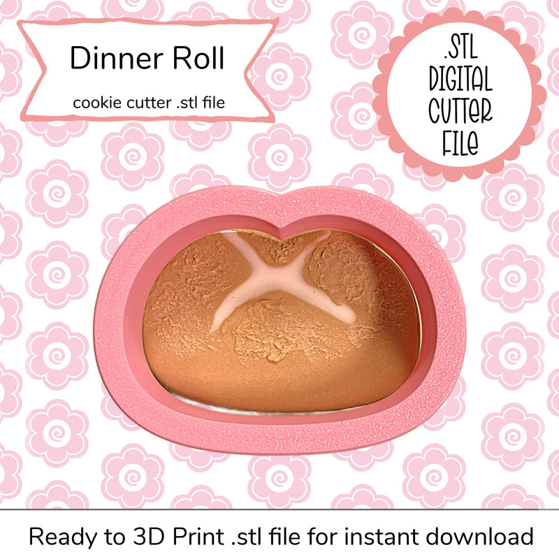 Dinner Roll Small Cutter STL File (digital file)