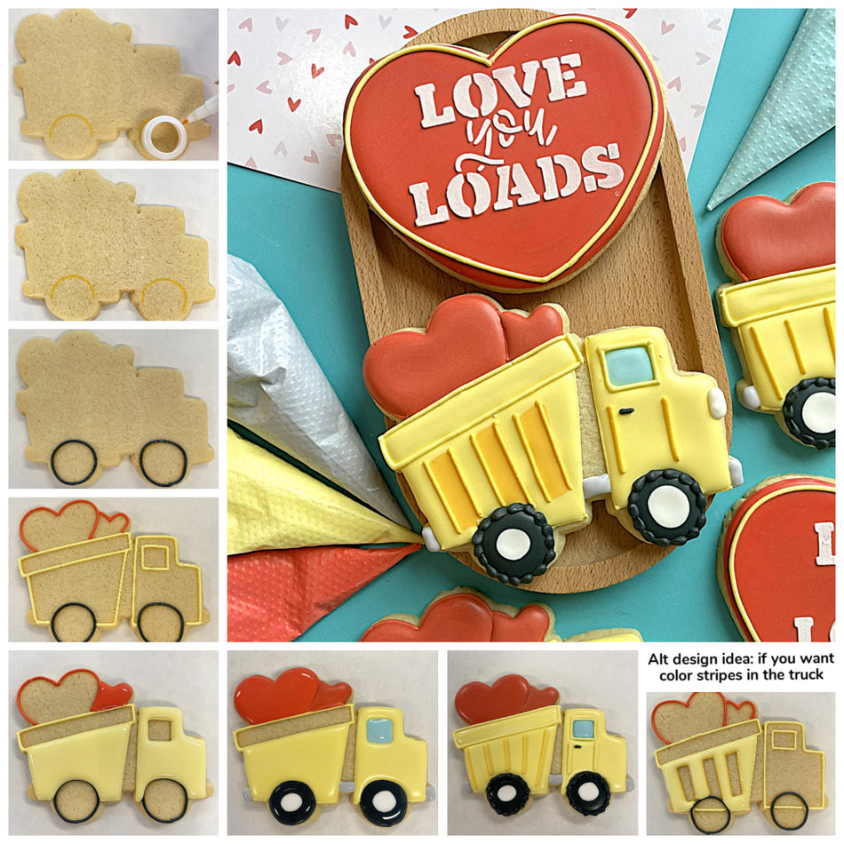 Dump Truck with Hearts Cookie Cutter