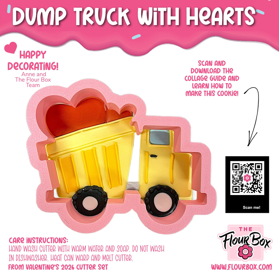Dump Truck with Hearts Cookie Cutter