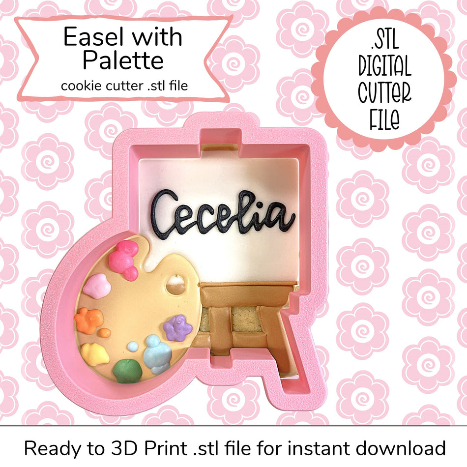 Easel with Palette Cutter STL File (digital file)