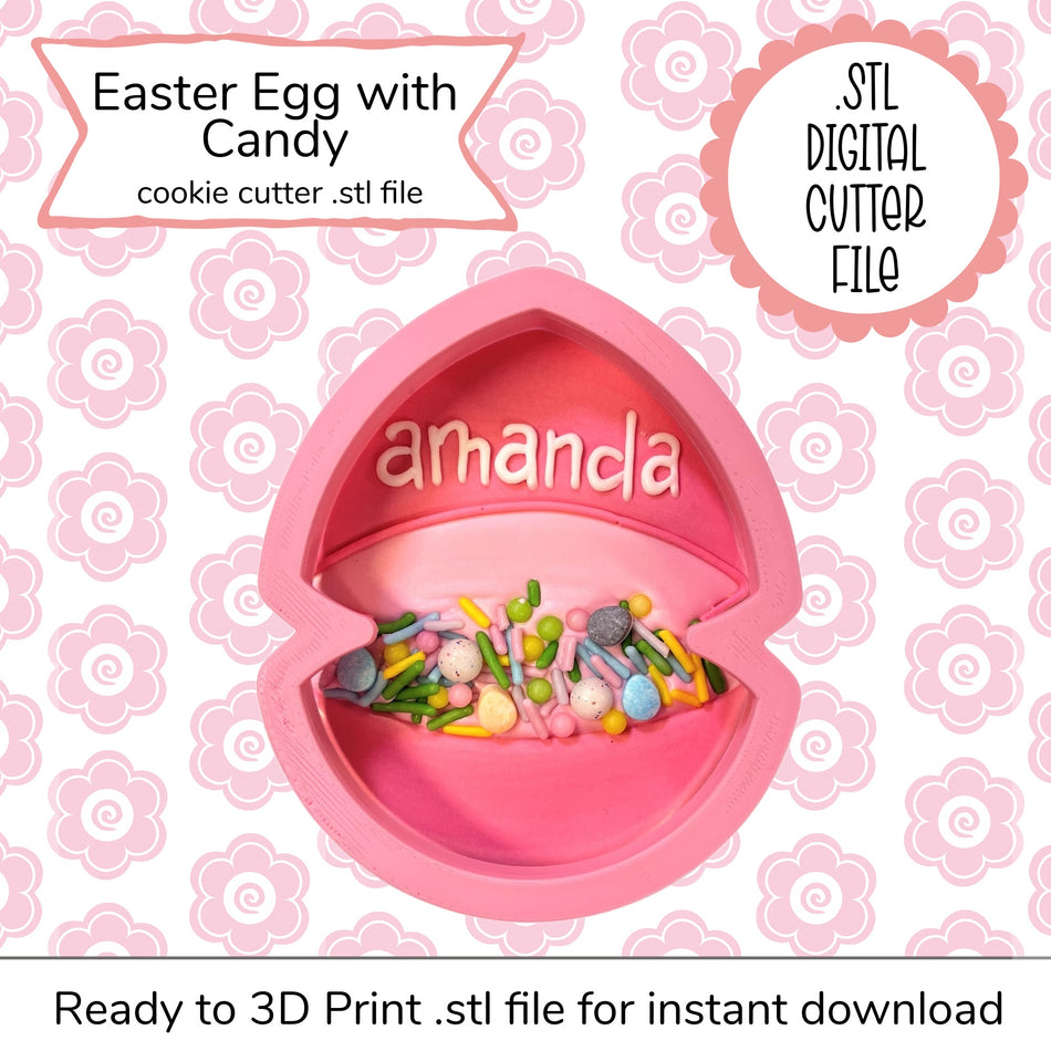 Easter Egg with Candy Cutter STL File (digital file)