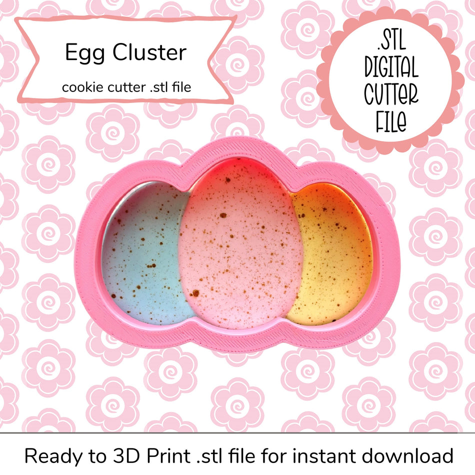 Egg Cluster Cutter STL File (digital file)