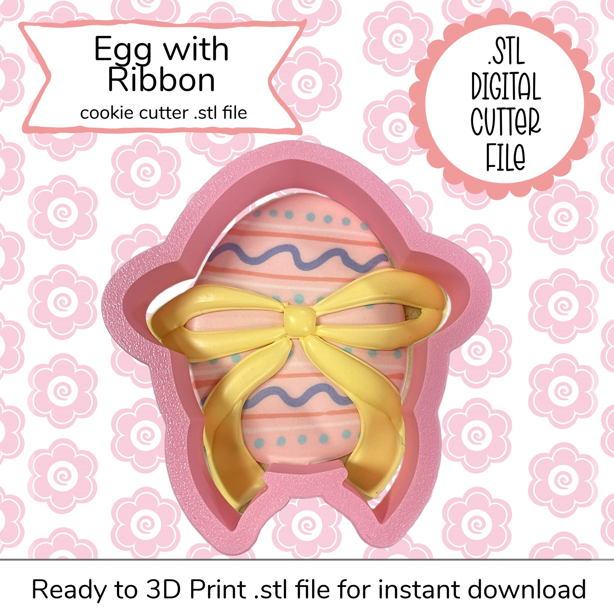 Egg with Ribbon Cutter STL File (digital file) – The Flour Box