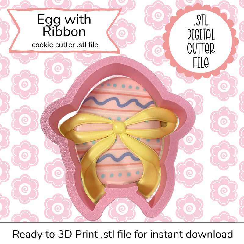 Egg with Ribbon Cutter STL File (digital file)