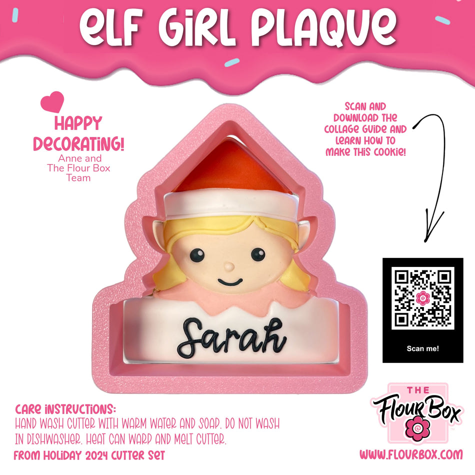 Elf Girl Plaque Cookie Cutter