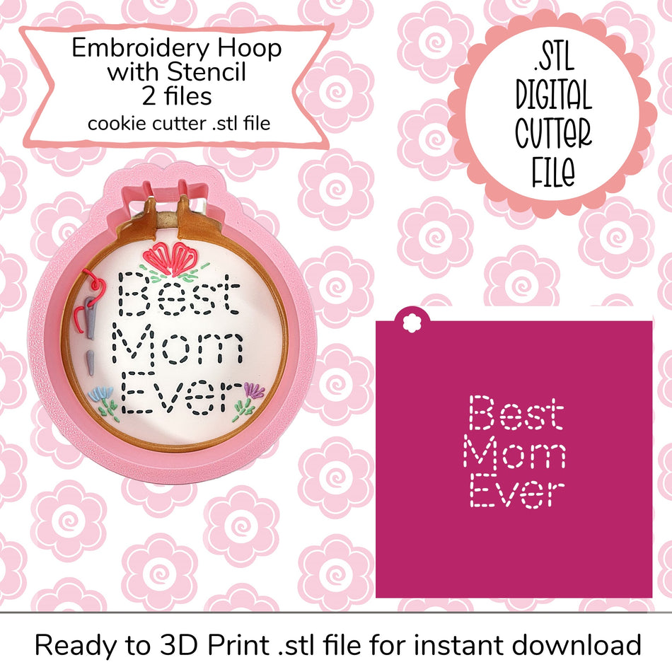 Embroidery Hoop Cutter STL File and SVG Stencil File (digital file)