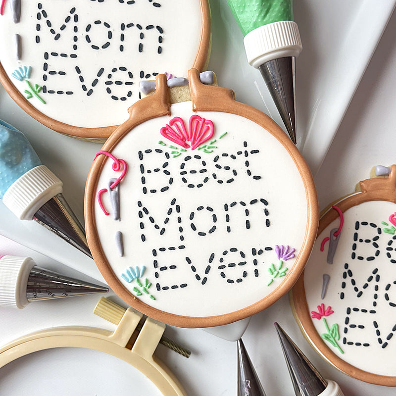 Embroidery Hoop Cookie Cutter WITH STENCIL
