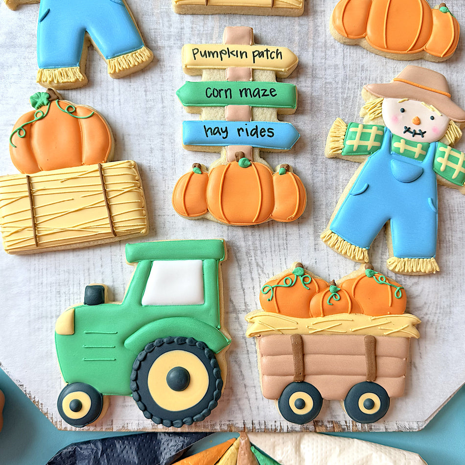 Pumpkin on Hay Bale Flour Box Club Cookie Cutter