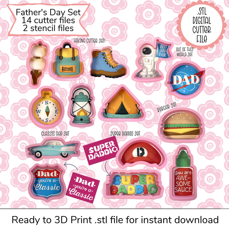 Father's Day 2026 Cutter Set STL File and SVG Stencil File (digital file)