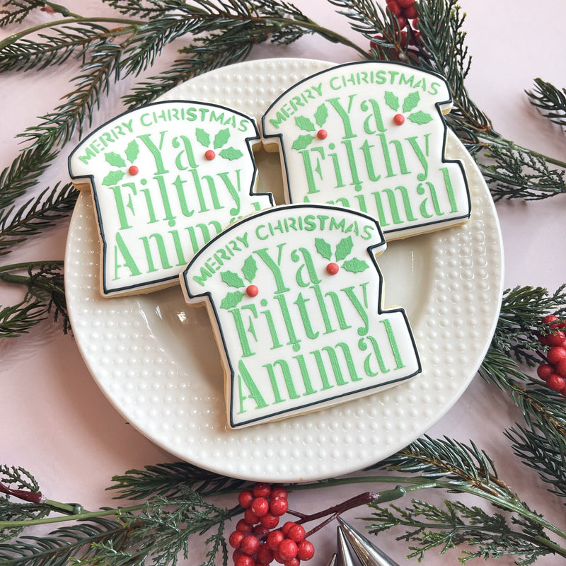 Filthy Animal Plaque Cookie Cutter with Stencil