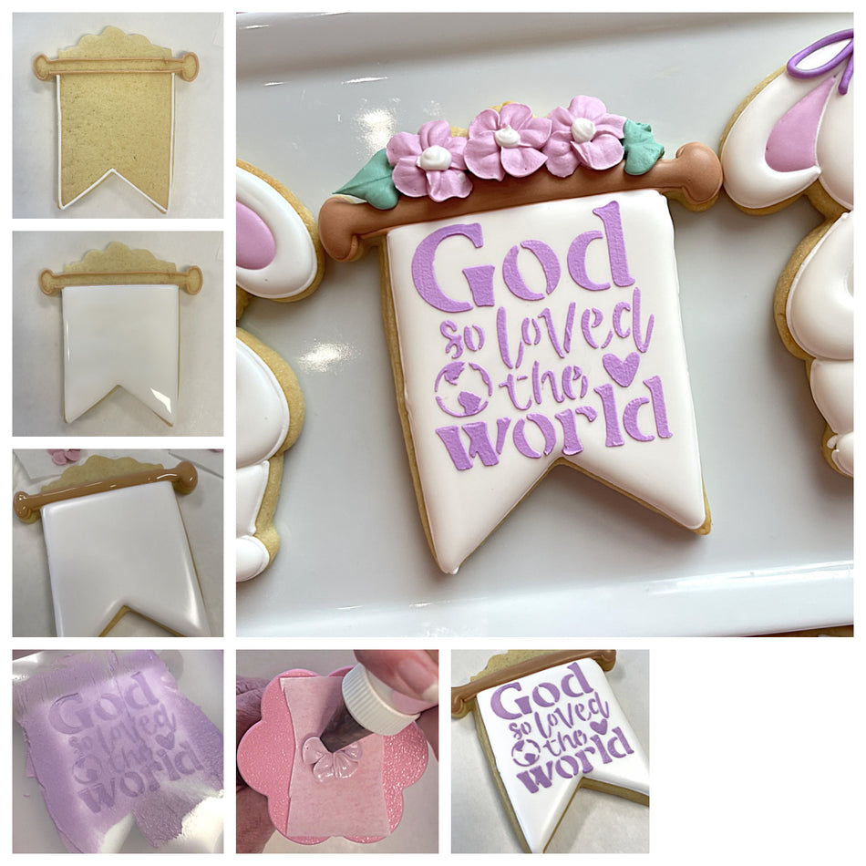 Floral Banner Cookie Cutter